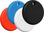 Chipolo POP &ndash; Bluetooth Tracker su keičiama baterija, skirtas iOS ir Android, 4 vnt. rinkinys &ndash; juoda, balta, raudona, mėlyna