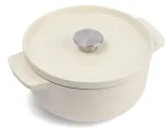 KitchenAid ketaus puodas su dangčiu 22 cm, Almond Cream
