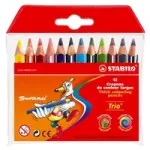 STABILO Trio spalvinimo pie&scaron;tukai &ndash; įvairių spalvų rinkinys &ndash; 4,2 mm &ndash; 12 vnt.