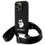 Karl Lagerfeld KLHCP15XSCBSCNK iPhone 15 Pro Max 6,7 inch Hardcase Black Crossbody Silicone Choupette