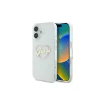 Guess GUHCP16MHCHGSPT Kietasis dėklas, skirtas Apple iPhone 16 Plus, permatomas, IML &scaron;irdelės ra&scaron;tas