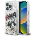 Karl Lagerfeld Liquid Glitter Choupette Logo Case, skirta Apple iPhone 16 Pro Max, permatoma