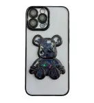iLike Apple iPhone 15 Pro Max Silicone Case Print Desire Bear Black