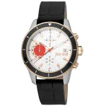 JUST CAVALLI MAN JC1G215L0035 42 mm kvarcinis analoginis laikrodis su juodu ciferblatu ir juoda odine apyranke
