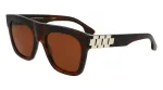 Victoria Beckham VB675S5220227 Moteri&scaron;ki dideli kvadratiniai akiniai nuo saulės, tamsiai Havana, gradientiniai pilki lę&scaron;iai, 52 mm