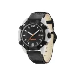 TIMBERLAND vyri&scaron;kas laikrodis Chocorua, kvarcinis analoginis, 44 mm nerūdijančio plieno korpusas, rudo odinio dirželio
