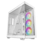 DeepCool CH780 WH Full Tower žaidimų PC korpusas, E-ATX, &scaron;oninis grūdinto stiklo langas, be PSU, baltas