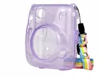 LOVEINSTANT apsauginis dėklas Fujifilm Instax Mini 11 &ndash; skaidrus violetinis su blizgučiais