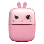 HURTEL Mini Thermal Printer for Kids with Photo Camera and Video Camera - Pink