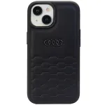 Audi GT Synthetic Leather Hard Case, skirta iPhone 15 Plus / 14 Plus 6,7 inch - Juoda