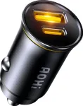 AOHi Superauto PD 65W GaN sieninis įkroviklis 1x USB-C 1x USB-A juodas