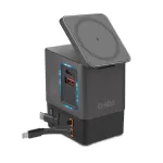 SBS Power Dock 6-in-1 įkrovimo stotelė su MagSafe, stovu ir USB-C laidais 65W &ndash; juoda