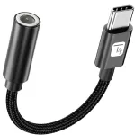 TECHLY USB-C į 3,5 mm garso adapteris su DAC, 12 cm, juodas