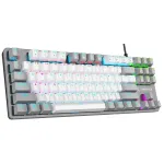 Rampage Snug RGB KRGD Red Mechaninė žaidimų klaviatūra, balta-pilka, 60% i&scaron;dėstymas, laidinė USB-C