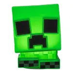 Paladone Minecraft Creeper SquishyGlo silikoninis &scaron;viestuvas su įkraunama baterija &ndash; žalia LED naktinė lemputė su 3 ry&scaron;kumo lygiais ir Micro USB įkrovimu