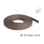 Delock kabelių tvarkymo įvorė, 12 mm, pinta, atspari graužikams, tampri, 5 m, ruda