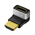 LogiLink AH0007A HDMI adapteris, 270&deg; kampu, HDMI Type A patinas į patelę, 8K/60Hz, 48Gbps, HDMI 2.1, juodas
