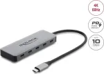 Delock 2 prievadų USB 10 Gbps &scaron;akotuvas su 2 prievadų USB-C 4K ir PD 3.0 100 W