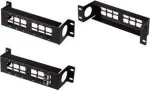 LogiLink 10 colių Keystone skydelis, 12 prievadų, juodas RAL 9005, 1,5U, plieninis, neekranuotas