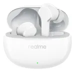 realme Buds T110 belaidės ausinės su 38h baterija, AI ENC, IPX5, Bluetooth 5.4, 10mm žemų dažnių tvarkykle, USB-C greitu įkrovimu, mažos delsos režimu, i&scaron;maniuoju valdymu, baltos