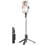 USAMS ZB324 Mini belaidis selfie stovas-tripodas su Bluetooth nuotolinio valdymo pulteliu - juoda
