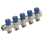 Caleffi 5R serijos termostatinis mai&scaron;ymo vožtuvas 3/4 inch NPT įvadas x 1/2 inch NPT i&scaron;vadas, &scaron;vino neturintis žalvaris, ASSE 1017