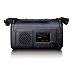 Lenco PDR-055 avarinis radijas DAB+ FM su saulės baterija, rankiniu generatoriumi, USB-C, 2000 mAh power bank, žibintuvėliu, SOS, IPX4