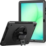 JT Berlin Rugged Kickstand & Handstrap dėklas, skirtas Samsung Galaxy Tab A11+ 2025, juodas, didmeninė pakuotė, 30023