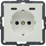 Hager Berker Q.x SCHUKO lizdas su USB-C PD 20W, poliarinė balta 48156089