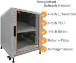 IT-BUDGET 19 inch serverinė spinta SRK komplektas 12U 600x1000 mm stiklo/plieno durelės su 4 aktyviais ventiliatoriais, PDU, lentynomis, i&scaron;ardoma, &scaron;viesiai pilka 90ITB19SRK12610GG