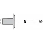 GESIPA aklinė kniedė 4,0 x 12,0 mm aliuminis/plienas, didelė galvutė - 500 vnt. (1454097)