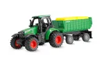 Amewi metalinis traktorius su priekaba, 1:64, RTR, žalias