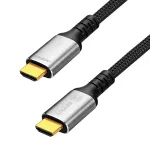 LogiLink CH0126 HDMI kabelis, A/M&ndash;A/M, 8K/60 Hz, 48 Gbps, metalinis, nailoninis, juodas/pilkas, 10 m