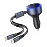 Automobilinis kroviklis Vention FFOB0 30W su USB‑C į Lightning kabeliu, 30 W i&scaron;ėjimas iPhone įkrovimui