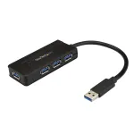 StarTech.com 4 prievadų USB 3.0 &scaron;akotuvas (SuperSpeed 5Gbps) su greituoju įkrovimu &ndash; ne&scaron;iojamas USB 3.2 Gen1 Type-A ne&scaron;iojamojo / stalinio kompiuterio &scaron;akotuvas &ndash; USB magistralės maitinimas arba i&scaron;orinis maitinimas dideliam na&scaron;umui &ndash; mini / kompakti&scaron;kas