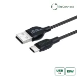 Microconnect ECO-USB3.1CCHAR1B USB laidas USB 2.0 1 m USB A USB C juodas