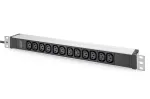 DIGITUS 1U aliumininis PDS stovas 12x C13 16A 230VAC 50/60Hz saugos ki&scaron;tukas