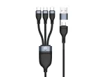 Conceptronic ETTA06B15C 3-in-1 100W greito įkrovimo duomenų kabelis 1,5 m, trigubas USB-C, USB 2.0, E-Mark