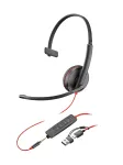 HP Poly Blackwire 3215 Monofoninis ausinių rinkinys su USB-C, 3,5 mm lizdu ir USB-C/A adapteriu (Bulk)