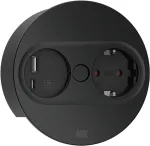Įmontuojamas ki&scaron;tukinis lizdas Type F + USB A + USB C Bachmann 946.204 Nerūdijantis plienas
