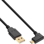 InLine Micro USB 2.0 laidas USB A (vyri&scaron;kas) / Micro-B (vyri&scaron;kas, kampuotas), juodas, 1,5 m