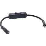 InLine 26906C DC ilginimo laidas su jungikliu, DC ki&scaron;tukas/lizdas 4.0x1.7mm, AWG 18, juodas, 0,20m