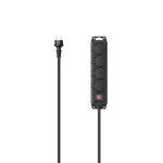 Hama 00223063 ilginamasis laidas 2 m 4 lizdai (F tipo) lauko juodas