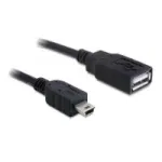 USB laidas DeLOCK 82905 USB 2.0 0,5 m USB A Mini-USB B juodas