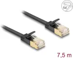 DeLOCK RJ45 Cat.6A U/FTP tinklo kabelis, plok&scaron;čias, 7,5 m, juodas