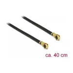 DeLOCK 89645 koaksialinis antenos kabelis, MHF4/HSC ki&scaron;tukas (kampinis) &ndash; MHF4/HSC ki&scaron;tukas (kampinis), 1,13, 0,4 m, juodas