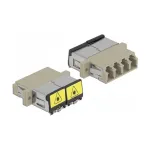 Optinis skaidulų movos adapteris DeLOCK 86904 LC Quad moteri&scaron;kas į LC Quad moteri&scaron;ką, daugiamodis, smėlio spalvos