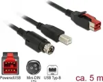 USB kabelis DeLOCK 85491 USB 2.0 5 m USB B juodas