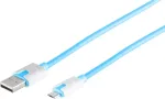 USB kabelis S/CONN 14-50013 USB 2.0 2 m USB A &ndash; Micro-USB B mėlynas