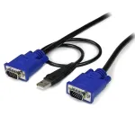 StarTech.com 10 ft Ultra Thin USB VGA 2-in-1 KVM laidas, 3 m, VGA, juoda, USB, USB A + VGA, VGA